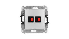 Icon Mechanizm Gniazda Głośnikowego Podwójnego, Bez Pola Opisowego Srebrny...