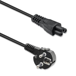 Qoltec Kabel zasilający kątowy SCHUKO IEC C5 Koniczynka 3x1.0mm² 1.5m