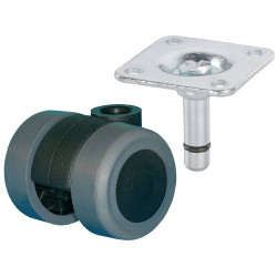 D&#xF6;rner &#x2B; helmer 761340 Twin Wheel Caster 35mm 70kg for Sensitive Floors