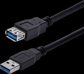 USB3SEXT1MBK USB 3.0 Cable, A Male to A Female, 1 m