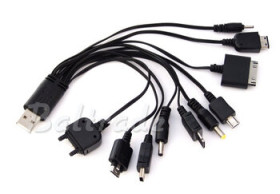 Kabel - ładowarka USB 10w1 do urządzeń mobilnych