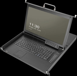 DS-72220-4GE 19-inch KVM console, 17" HD TFT with keyboard DE, 8-port Cat 5