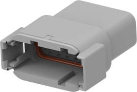 Socket, equipped, 12 pole, straight, 2 rows, gray, DTM04-12PA