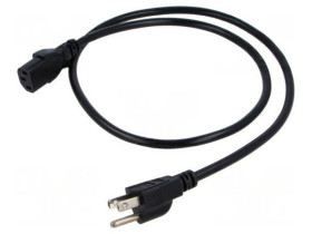 SN48-3/07/1BK Kabel: 3x0,75mm2, IEC C13 żeński,NEMA 5-15 (B) wtyk, 1m