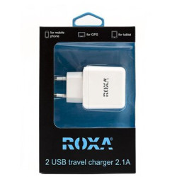 ładowarka USB sieciowa Roxa z dwoma gniazdami USB 2.1A + 1A