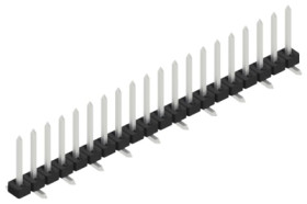 Pin header, 20 pole, pitch 2 mm, angled, black, 10063406