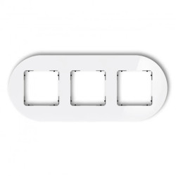 ICON Ramka uniwersalna potrójna okrągła - efekt szkła (ramka: biała spód: czarny) 0-12-IRSO-3