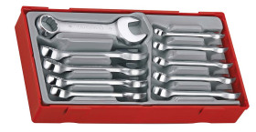 Zestaw narzędzi nastawnych Zestaw kluczy oczkowych Teng Tools 10 → 19 mm 10 szt. Chromowo-wanadowy