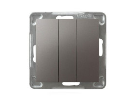 IMPRESJA Wyłącznik potrójny zwierny przycisk tytan ŁP-24Y/m/23 OSPEL