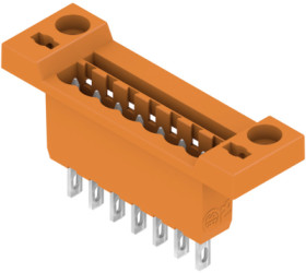 Pin header, 7 pole, pitch 5.08 mm, straight, orange, 1599180000