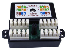 Łącznik Ethernet RJ45 żeńskie Cat5e UTP porty: 2 Sprzęgło przebijające RS PRO