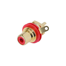 REAN NYS367-2 Gold Plated Phono Socket Red