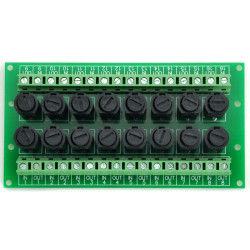 Electronics-Salon 16 Channel Fuse Board, for 5x20mm Tube Fuses.