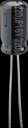 EEUFR1C221 Electrolytic capacitor, radial, 220 µF, 16 V, 105°C, low ESR