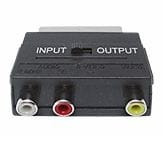 WE-3XRCA-P1 Przejście wtyk EURO (SCART) - 3 x gniazdo RCA, z przełącznikiem: IN-OUT