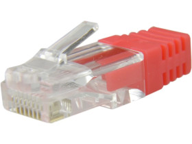 Osłonka wewnętrzna wtyku RJ45 czerwona WORECZEK 100szt.