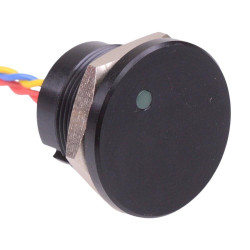 PBAR2AF2000L0G APEM Green LED Dot 5VDC Momentary NO 22mm Piezo Switch Prewired IP68