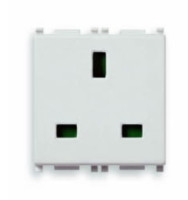 GAC250GB-VIM2M13 Gniazdo 230V - standard brytyjski - 3 biegunowe 13A, 230V podtynkowe, 2 moduły 2M, VIMAR