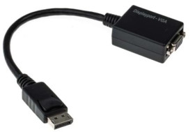 Kabel KVM, dł. 150mm - Męskie DisplayPort - Żeńskie VGA, kolor: Czarny, RS PRO