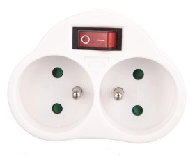 Rozgałęźnik wtyczkowy 2-gniazda z/u biały P0062
