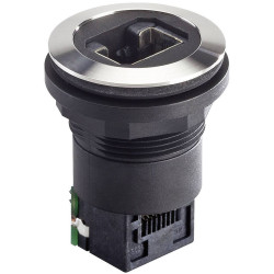 Schlegel RRJVA_RJ45_STB RJ45 Socket, IP67, TPE Flap, Stainless Steel