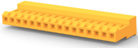 Socket housing, 16 pole, pitch 3.96 mm, straight, orange, 4-640426-6