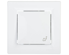 Przycisk Asfora dzwonek biały z ramką EPH0800121