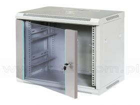 Szafa rack 9U, wisząca, 19", 440mm gł., drzwi szklane