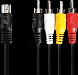 CAGL20400BK10 Nedis DIN Audio Cable | DIN 5-Pin Male | 4x RCA Male | Nickel Pl