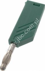 LAS N WS GN Wtyk izolowany 4mm z dodatkowym gniazdem 4mm, przyłącze przykręcane, 24A, zielony, Hirschmann, 934100104, LASNWSGN