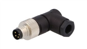 Złącze M8 Męskie Pin: 4 Kątowe 90 Rsmcw4