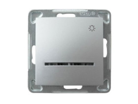 IMPRESJA Wyłącznik zwierny przycisk "światło" z podświetleniem niebieskim srebro ŁP-5YS/m/18 OSPEL