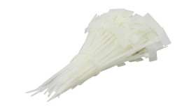 Opaski Zaciskowe Identyfikacyjne 3,2X215mm Z Tabliczką Opisową 25X15mm Białe...