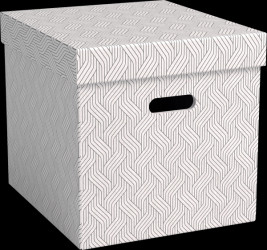 6143-00-01 Archive boxes, recycled, cube, 3 pieces, white/grey