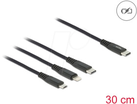 87148 Charging cable, USB-C -&gt; Lightning™/USB-C/Micro-B connector, 0.3