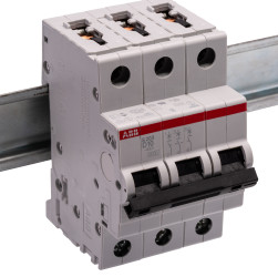 Wyłącznik nadprądowy MCB, Typ D, 3-biegunowy, 10A, 440V, 12V, na szynę DIN, ABB S203-D10, S200