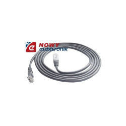 Kabel LAN kat.5e UTP 7,5m cross szary krosowany