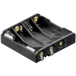 Goobay 12468 Battery Tray 4x AAA Solder Lug 52x49x13 mm