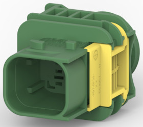 Plug, unequipped, 4 pole, straight, 2 rows, green, 3-1703818-1