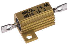 Rezystor do montażu w obudowie 1kΩ 10W ±5% Arcol ±100ppm/°C drutowy Osiowe