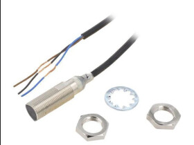 Czujnik indukcyjny, PNP/NO, zabudowany, 200mA, 10...30VDC, przewody, M12, 0...4mm, IP67 E2E-X4B1T12 2M