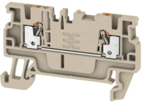Through terminal block, push-in connection, 0.5-1.5 mm², 2 pole, 17.5 A, 6 kV, dark beige, 1552790000