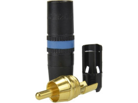 REAN Wtyk RCA Cinch na kabel do 6,1mm pozłacany czarno-niebieski NYS373-6