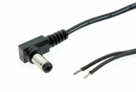 Przewód DC 0,25m z wtykiem kątowym 2,1x5,5 mm AWG20 2x0,5mm2 ESPE