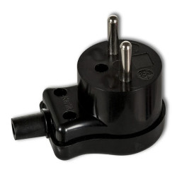 WTYCZKI Wtyczka kątowa bez uziemienia, skręcana czarny WK-1c