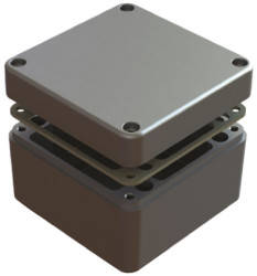 Obudowa Aluminium szerokość zew. 120 mm długość zew. 120 mm wys. zew. 80 mm Deltron IP68 Szary