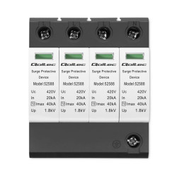 Qoltec Ogranicznik ochronnik przepięć AC 4P 420V T2 C