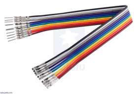 Pololu Ribbon Cable with Pre-Crimped Terminals 10-Color M-F 6" (15 cm)
