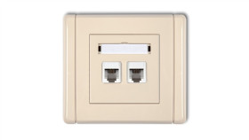 Flexi Gniazdo Telefoniczne Podwójne 2Xrj11, 4-Stykowe, Beznarzędziowe Beżowy...