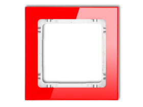 DECO Ramka uniwersalna - efekt szkła (ramka: czerwona: spód: biały) czerwony 17-0-DRS-1 KARLIK